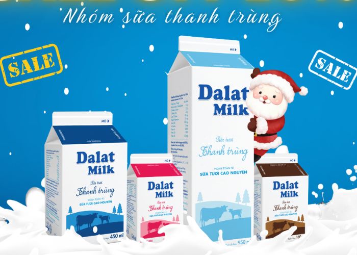 Các loại sữa thanh trùng Dalatmilk Đà Nẵng