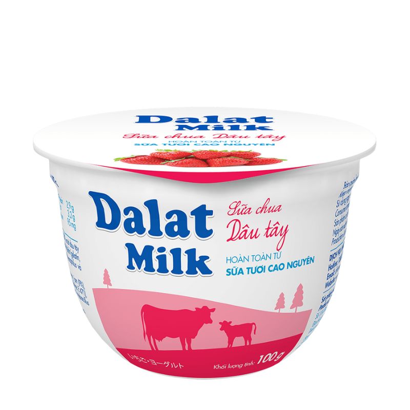 Sữa Chua Ăn Dâu Tây Dalatmilk 100G - Dalatmilk Shop Đà Nẵng