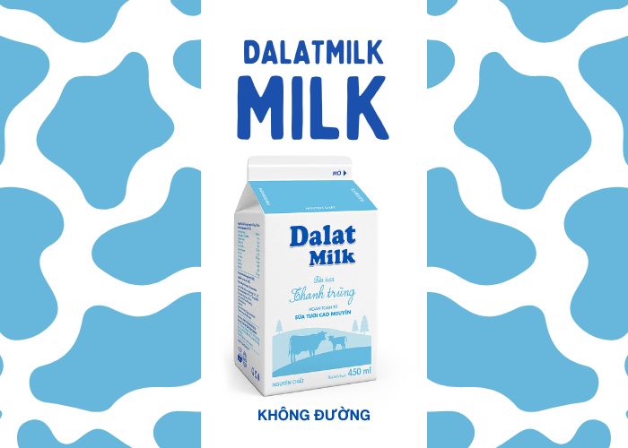 sữa tươi nguyên chất Dalatmilk không đường