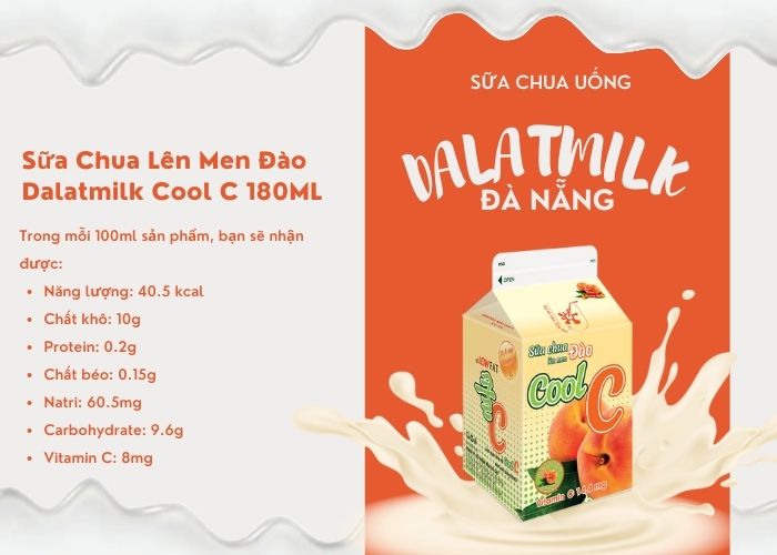 Sữa Chua Lên Men Đào Dalatmilk Cool C 180ML - Dalatmilk Đà Nẵng