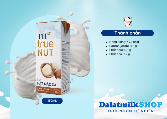 Sữa Hạt Mắc Ca TH True NUT 180ML - Dalatmilk Đà Nẵng