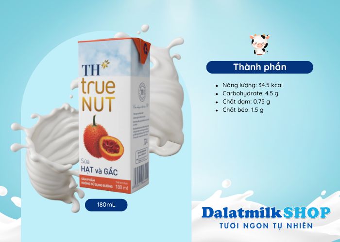 Sữa Hạt Và Gấc TH True NUT 180ML