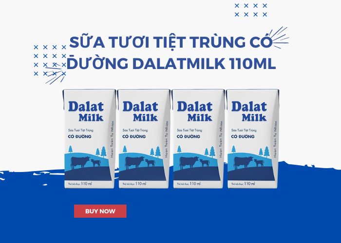 Sữa Tươi Tiệt Trùng Có Đường Dalatmilk 110ML - Dalatmilk Đà Nẵng