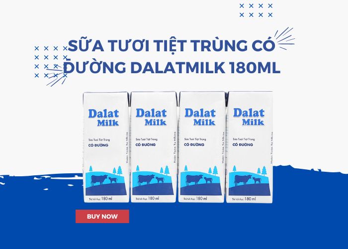 Sữa Tươi Tiệt Trùng Có Đường Dalatmilk 180ML