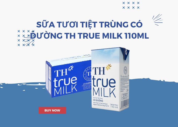 Sữa Tươi Tiệt Trùng Có Đường TH True Milk 110ML - Dalatmilk Đà Nẵng