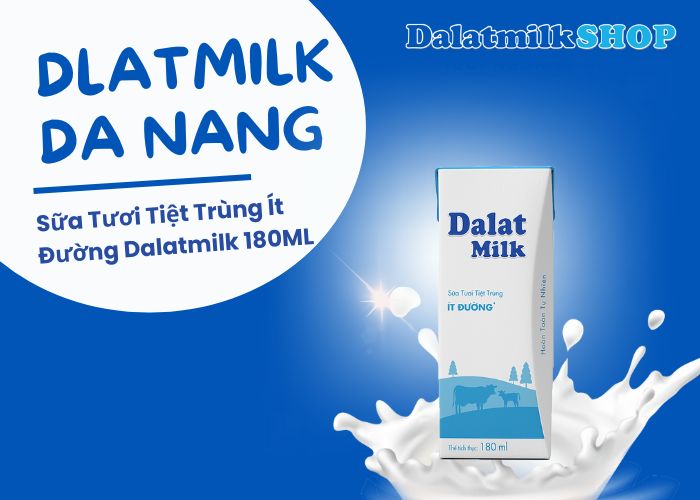 Sữa Tươi Tiệt Trùng Ít Đường Dalatmilk 180ML - Dalatmilk Đà Nẵng