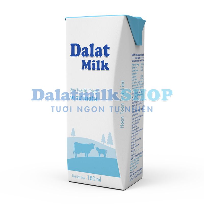 Sữa Tươi Tiệt Trùng Vị Tự Nhiên Dalatmilk 180ML